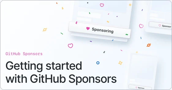 A "Getting started with GitHub Sponsors" graphic